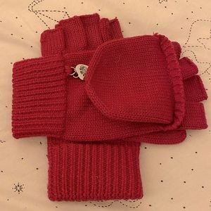 NWOT Juicy Couture Convertible Texting Gloves w Logo Charm, size S